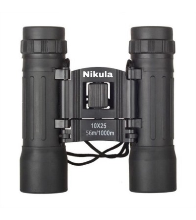 Nikula 10x25 El Dürbünü - Siyah- Kauçuk Kaplama - 1000m/56m