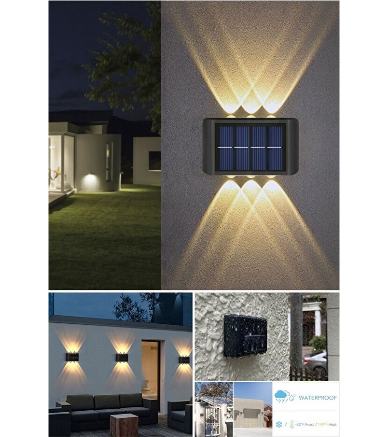 Modern Solar 6ledli Çift Taraflı Aplik Güneş Enerjili Aydınlatma Duvar Lambası