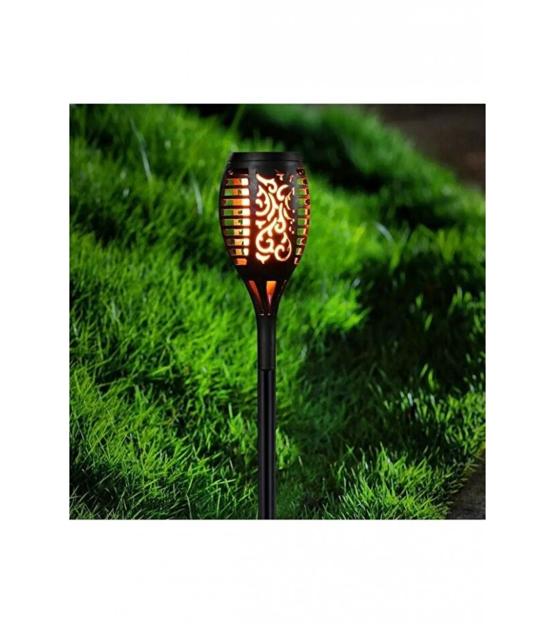 Alev Efektli Solar Led Güneş Enerjili Bahçe Lambası Aydınlatması Armatür 50 Cm