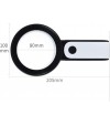 Nikula-30X -12Işıklı Büyüteç Taşınabilir Çıft Katmanlı Optik Cam Okuma Büyüteç 2290-18