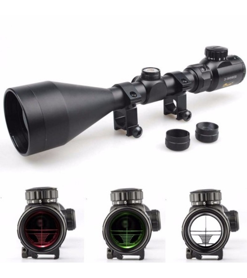 Tr-nikula 3-9x56eg Tüfek Dürbünü çift Işık Kırmızı,yeşil Kaynaklı Zoomlu