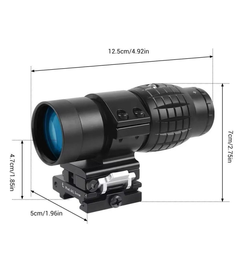Nikula Magnifier 3x Yakınlaştırmalı Dürbün - 22mm Ray Uyumlu, Katlanır Yaylı Ayaklı