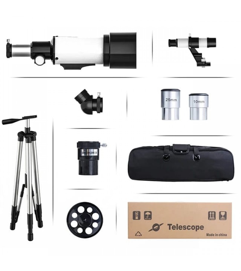 Nikula 400x70mm Açıklıklı Refrakter Teleskoplar (15x-150x), Telefon Adaptörlü Reflex