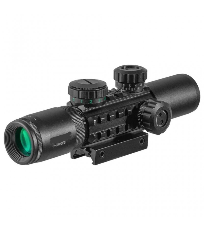 C3-9X26eg   Raylı Çift ışıklı Tüfek Dürbünü  11mm/22mm