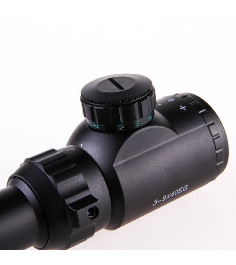 Spike 3-9x40 Zoomlu Çıft Işıklı Av Tüfeği Dürbünü Silah Montaj Kelepçeli
