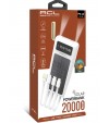 ACL PW-60 20.000 mAh Güneş Enerjili (Solar) Powerbank | Dahili 4 Kablolu, El Fenerli ve LED Göstergeli