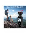 4K Ultra HD Aksiyon Kamerası – 270° Geniş Açı - Döner Klips - Su Geçirmez Kılıf - WiFi Kamera