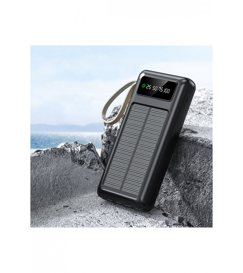 20000 Mah Powerbank Göstergeli Powerbank Solar Powerbank Güneş Enerjili Fenerli Powerbank