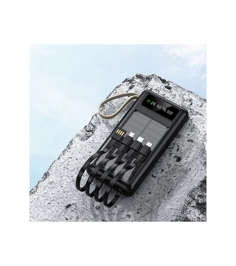 20000 Mah Powerbank Göstergeli Powerbank Solar Powerbank Güneş Enerjili Fenerli Powerbank