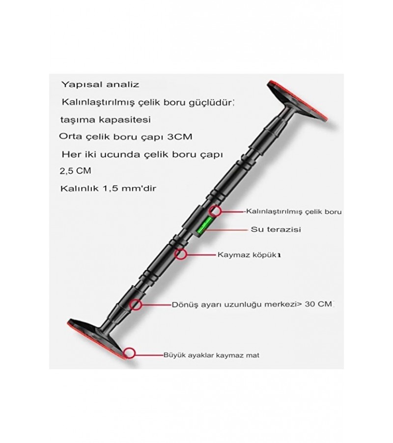 Yeni Nesil 92-120CM Koridor Kapı Barfiksi Barfix Aleti Çubuğu Çekme Barı Demiri Bar BARFİX