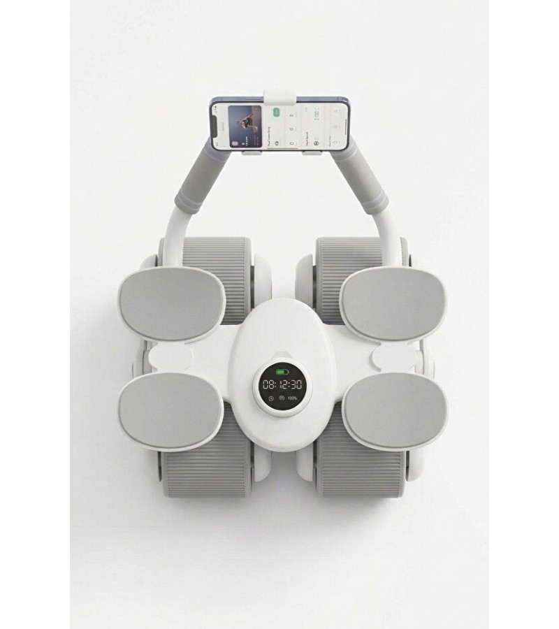 4 Tekerlekli Ab Roller Mekik Aleti – Telefon Tutuculu Karın Egzersiz Tekerleği | Ev Fitness Aleti
