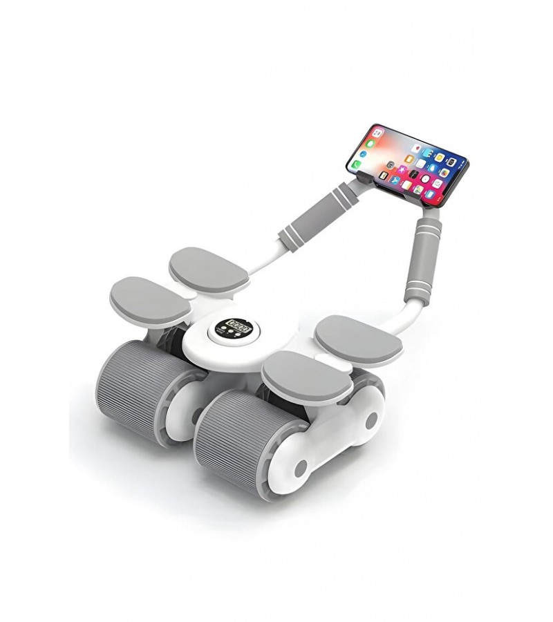 4 Tekerlekli Ab Roller Mekik Aleti – Telefon Tutuculu Karın Egzersiz Tekerleği | Ev Fitness Aleti