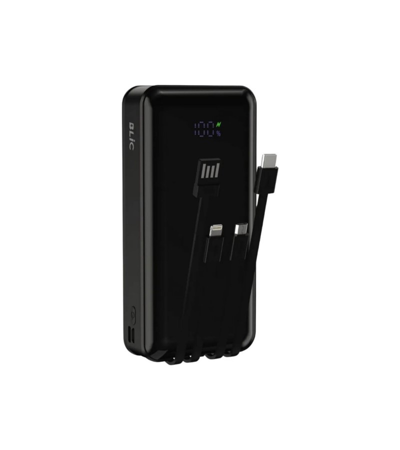 BLIC BPB6 20000 mAh Powerbank Dahili Kablolu – LED Ekranlı, 4’lü Çoklu Şarj, Type-C Lightning Micro BLIC BPB6 20000 mAh Powerbank Dahili Kablolu – LED Ekranlı, 4’lü Çoklu Şarj, Type-C Lightning Micro