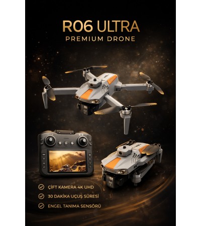 R06 Ultra 4K Drone Çift Kameralı | Uzun Uçuş Süresi | Engel Sensörlü Katlanabilir Drone