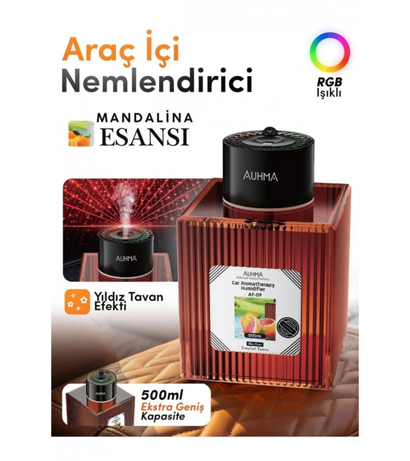 Auhma AF-09 Araç İçi Hava Nemlendirici & Koku Makinesi Mandalina Esansı 500ml Auhma AF-09 Araç İçi Hava Nemlendirici & Koku Makinesi Mandalina Esansı 500ml