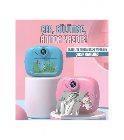 Çift Kameralı Dijital Çocuk Fotoğraf Makinesi Baskı Özellikli