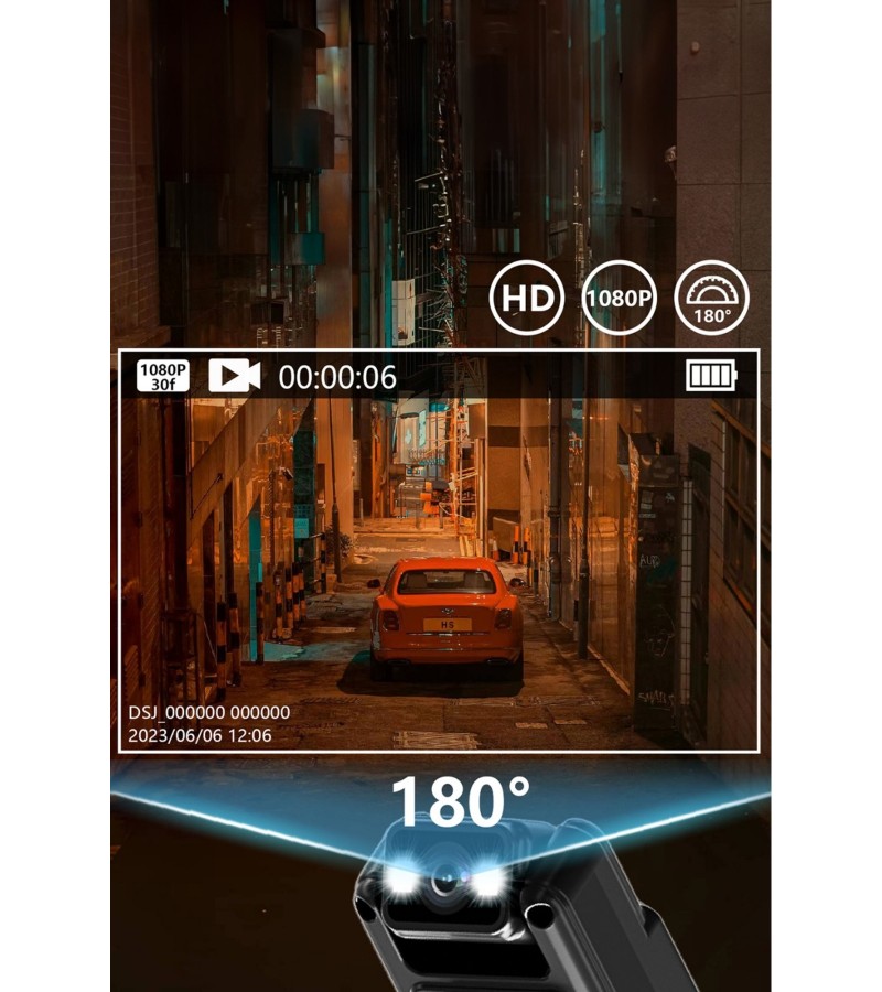 Mini Vücut Kamerası – 1080P HD Video, Fotoğraf, Ses Kaydı, Hareket Sensörü ve 180° Döner Lens - WIFI