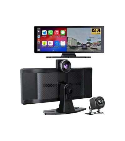 KCR-1 Kablosuz CarPlay & Android Auto Araç Kamerası |Dokunmatik Ekran | 4K Ön + 1080P Arka Kamera