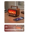 Güneş Enerjili Nostaljik Alev Efektli Şömine Tasarım Bluetooth Hoparlör Radyo