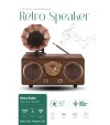 Gramofon Tasarım Ahşap Görünümlü Bluetooth Nostaljik Retro Radyo USB TF AUX Hoparlör Gramofon Tasarım Ahşap Görünümlü Bluetooth Nostaljik Retro Radyo USB TF AUX Hoparlör