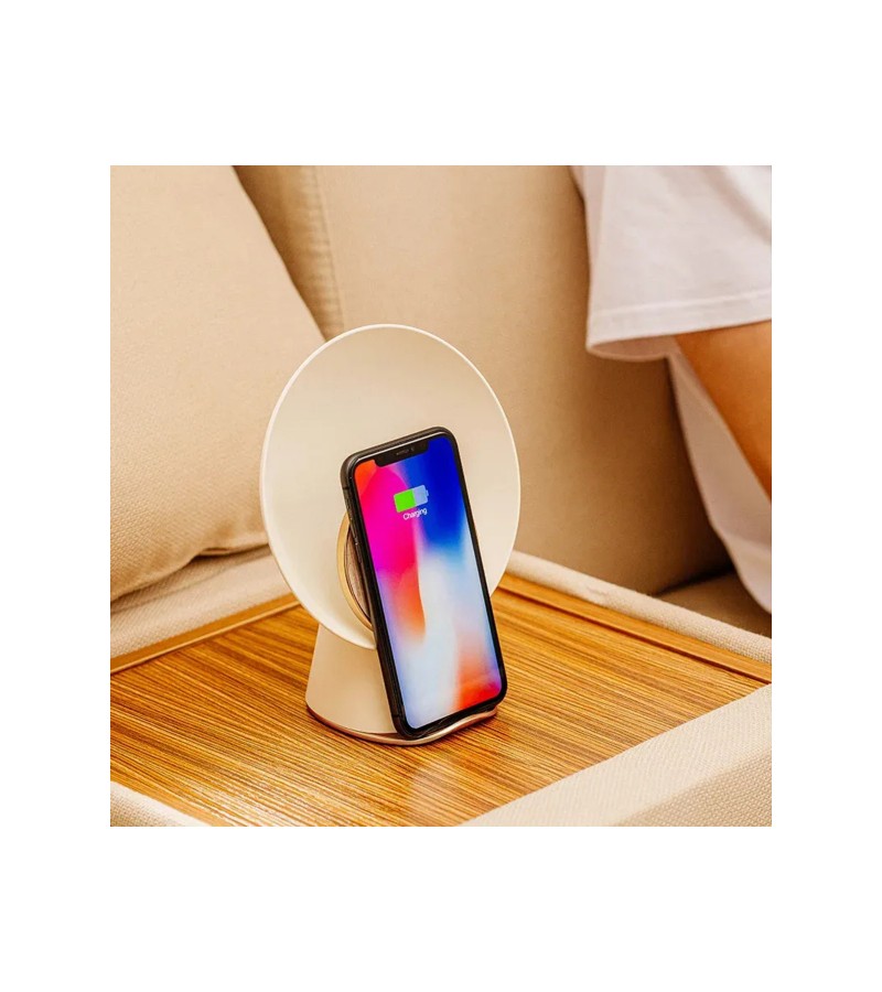 Ay Işığı Gece Işığı Kablosuz Şarj Ses Akıllı Ev Çalar Saat bluetooth Küçük Hoparlör