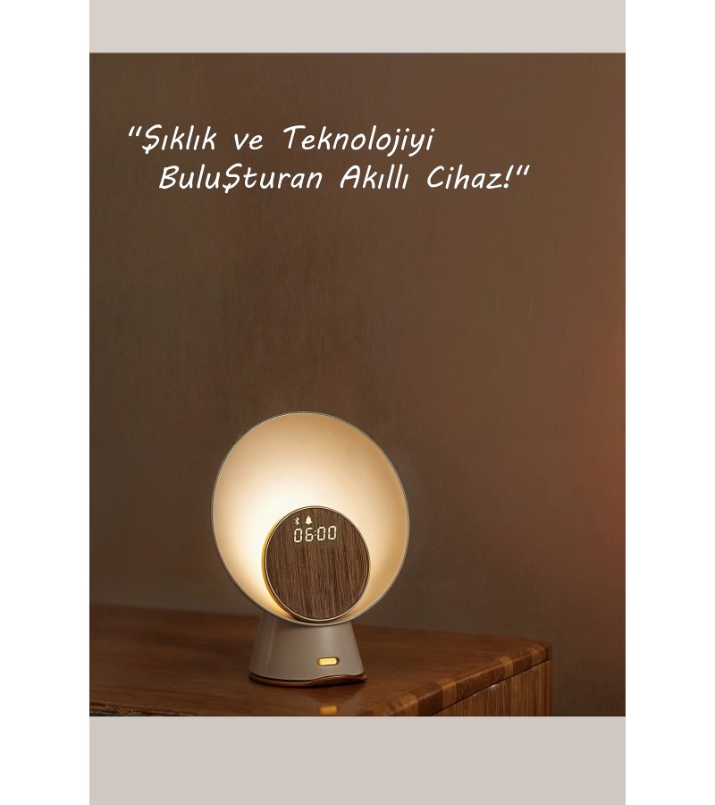 Ay Işığı Gece Işığı Kablosuz Şarj Ses Akıllı Ev Çalar Saat bluetooth Küçük Hoparlör