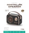 Nostaljik Retro Bluetooth Hoparlör - Şarjlı, USB, SD kart Taşınabilir Speaker FM/AM/SW 3 Bant Radyo