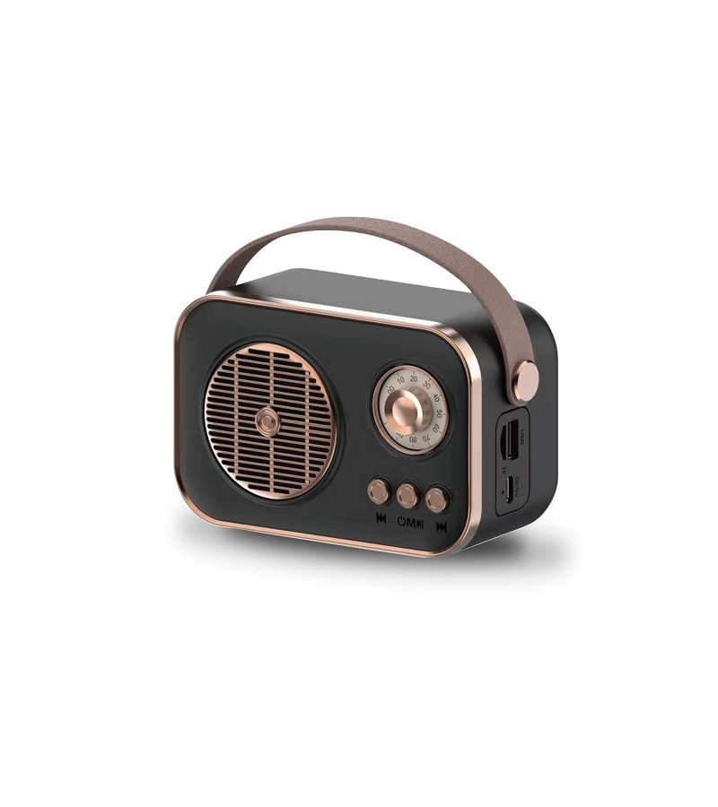 Nostaljik Retro Bluetooth Hoparlör - Şarjlı, USB, SD kart Taşınabilir Speaker FM/AM/SW 3 Bant Radyo
