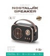 Nostaljik Retro Bluetooth Hoparlör - Şarjlı, USB, SD kart Taşınabilir Speaker FM/AM/SW 3 Bant Radyo