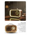Renkli Aydınlatmalı Taşınabilir Nostaljik Bluetooth Hoparlör| USB TF AUX FM/AM/SW Radyo Renkli Aydınlatmalı Taşınabilir Nostaljik Bluetooth Hoparlör| USB TF AUX FM/AM/SW Radyo