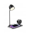 4-in-1 Kablosuz Şarj Standı – iPhone & Android Uyumlu, Siyah Masa Lambası ve Bluetooth Hoparlörlü 4-in-1 Kablosuz Şarj Standı – iPhone & Android Uyumlu, Siyah Masa Lambası ve Bluetooth Hoparlörlü