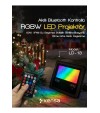 Akıllı RGBW Led Projektör 50W IP66 – Bluetooth + Kumandalı, 8 Sahne Modu, Müzik Senkron Işık