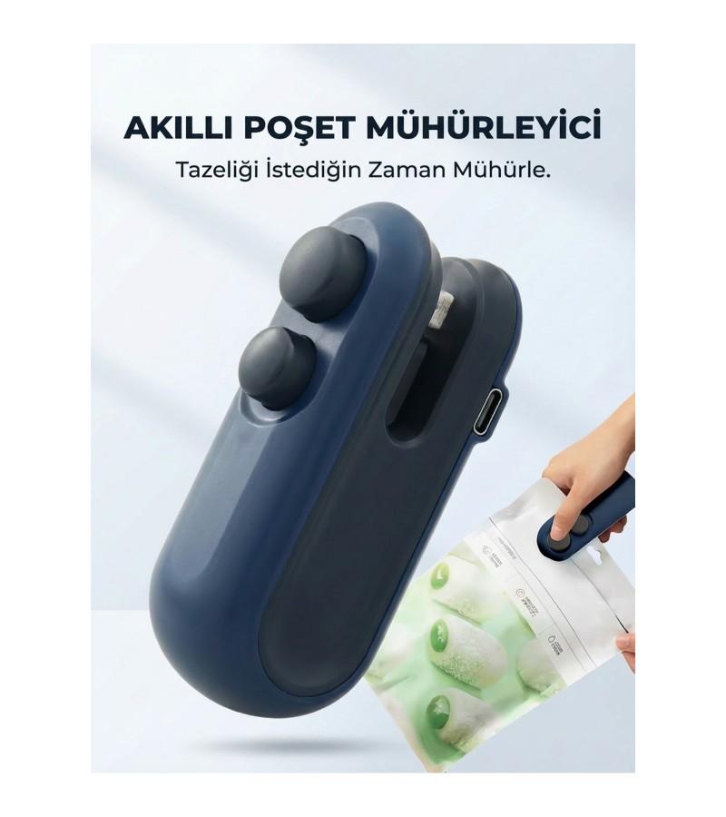 Mini Şarj Edilebilir Isı ile Sızdırmazlık Gıda Mühürleme Cihazı | Taşınabilir Poşet Kapatma