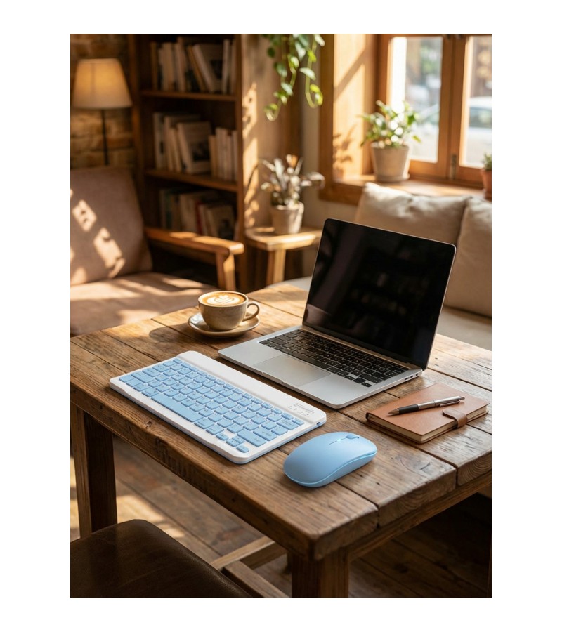 Tablet Ve Bilgisayar İçin Kablosuz Bluetooth Klavye Ve Dongle’lı Mouse Seti