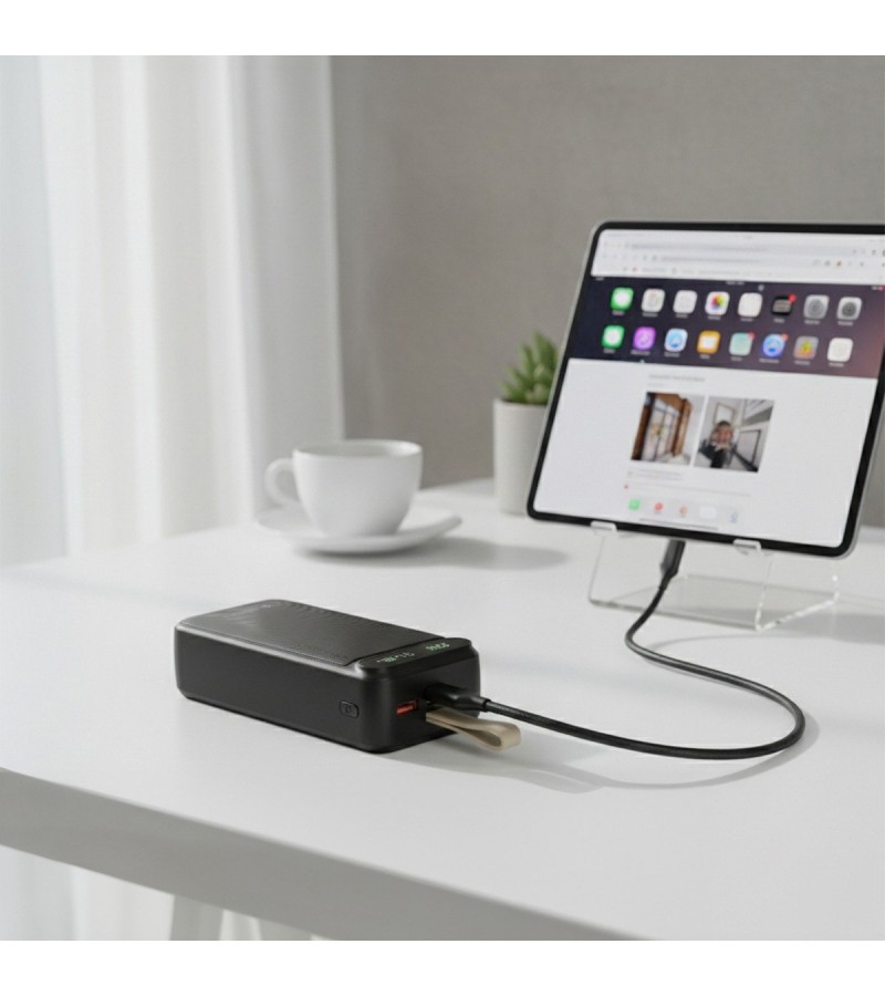 30.000 mAh Hızlı Şarj Powerbank - 22.5W SCP, 20W PD + QC, Dahili USB-C & Lightning Kablolar, USB-C & USB-A Portlu Hızlı Şarj