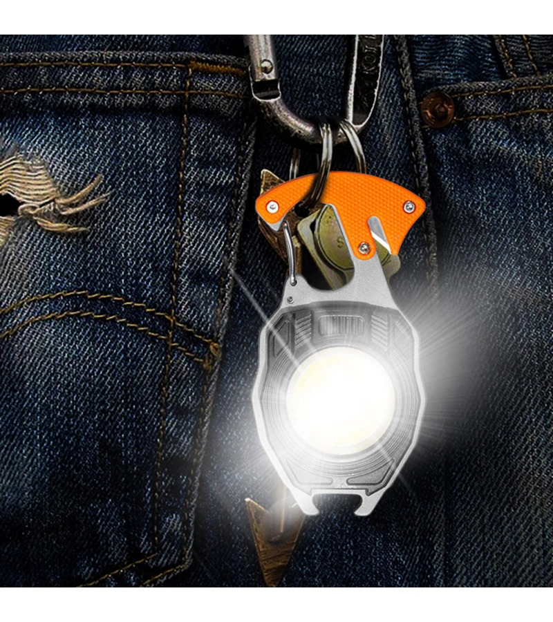 Ultra Güçlü Led Karabina Combat 12 Mod Kamp Fener Çakmak Düdük Bıçak Type-C 3 Renk