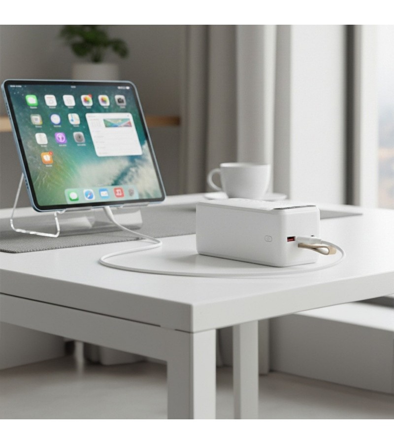 50.000 mAh Hızlı Şarj Powerbank - 22.5W SCP, 20W PD + QC, Dahili USB-C & Lightning Kablolar, USB-C & USB-A Portlu Hızlı Şarj