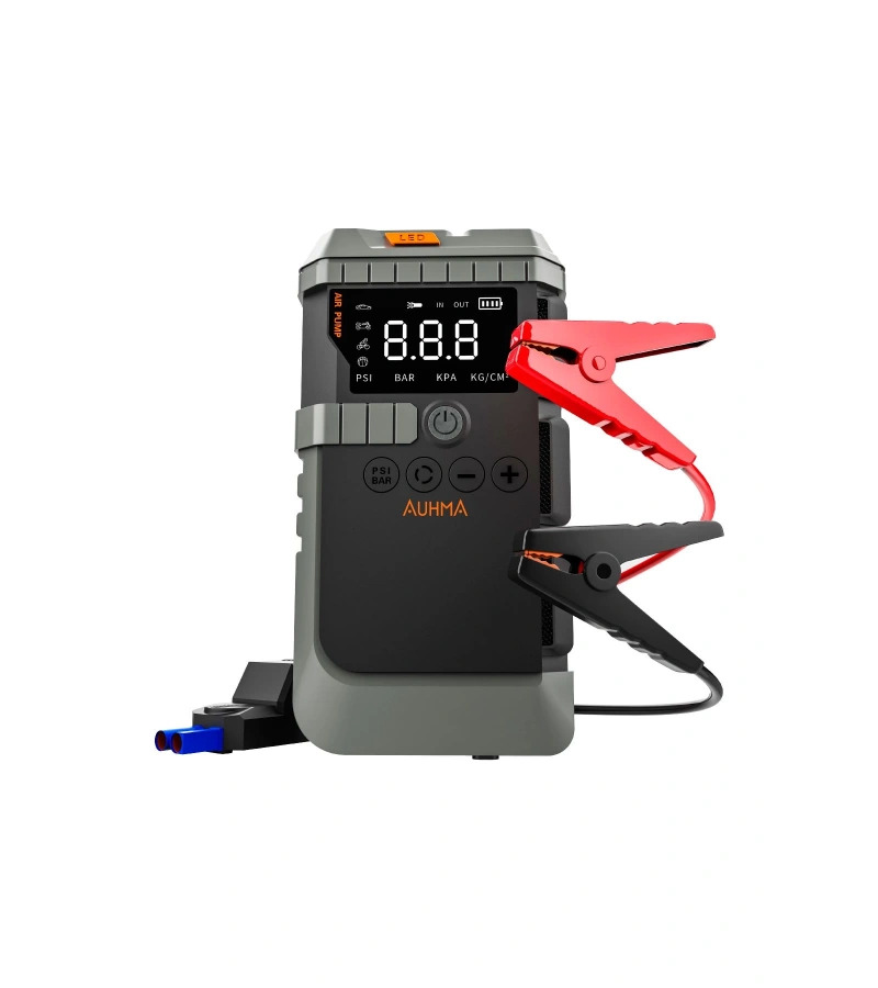 A7711 Jump Starter / Akü Takviye Cihazı | 12.000 mah 4'ü 1 Arada Powerbank, Hava Kompresörü, LCD Ekran, 1
