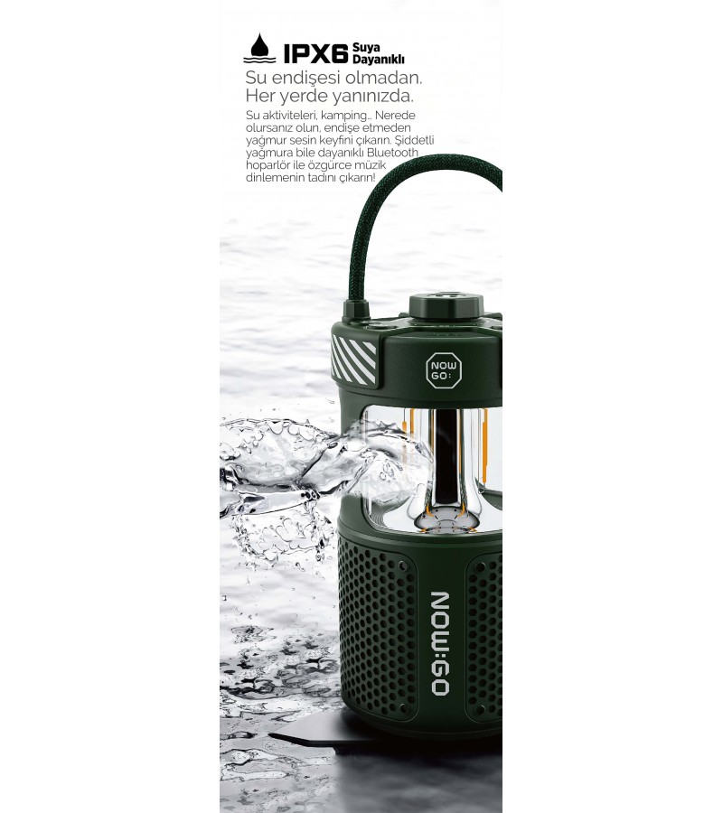 Now Go Nowgo F1 20w Bluetoooth Hoparlör Taşınabilir Powerbank Kamp Feneri Yeşil Now Go Nowgo F1 20w Bluetoooth Hoparlör Taşınabilir Powerbank Kamp Feneri Yeşil