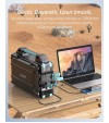 76800mAh 300W Taşınabilir Güç İstasyonu | Entegre 30W Güneş Paneli, PD 60W, QC 3.0, 12V Araç Çıkışı