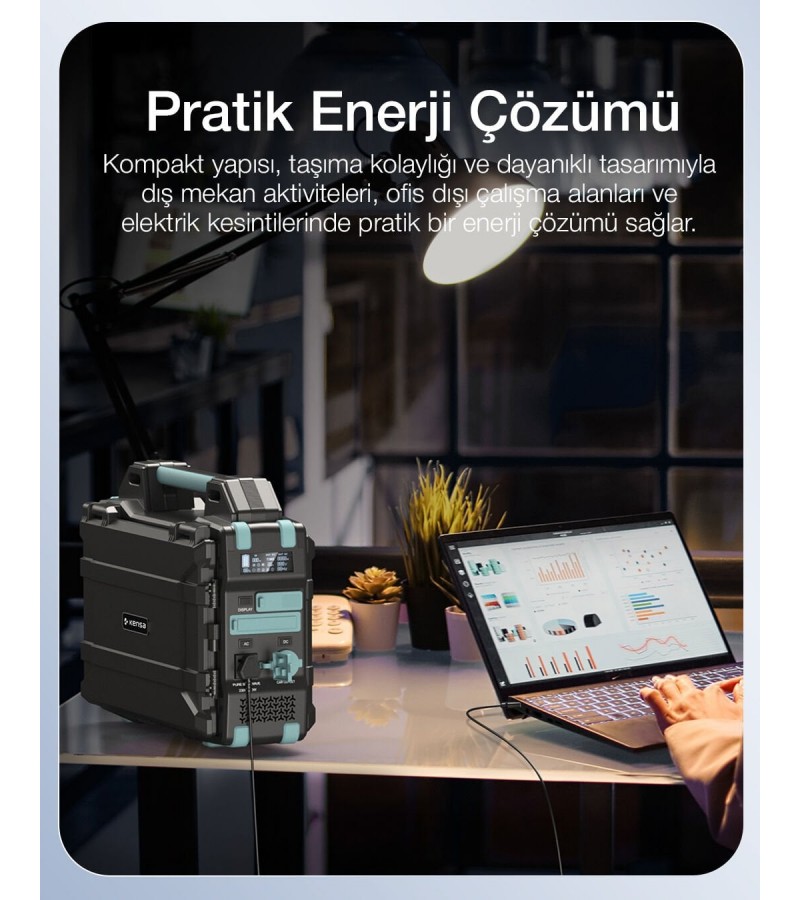 76800mAh 300W Taşınabilir Güç İstasyonu | Entegre 30W Güneş Paneli, PD 60W, QC 3.0, 12V Araç Çıkışı