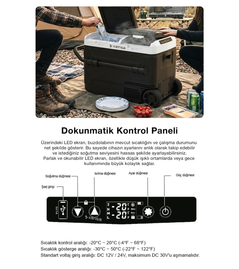 40L Çift Bölmeli Taşınabilir Araç Buzdolabı & Dondurucu