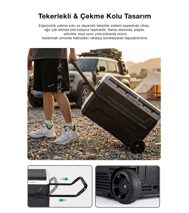 60 Litre Çift Bölmeli Taşınabilir Araç Buzdolabı