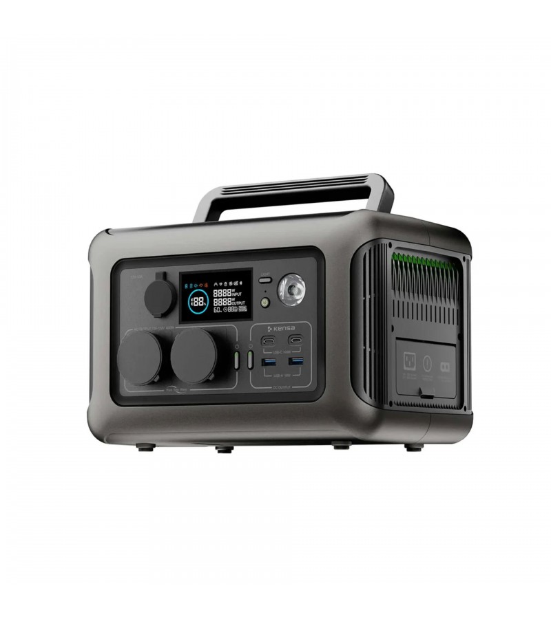 Taşınabilir Güç İstasyonu 600W – 299Wh LiFePO4 Batarya, Hızlı Şarj, UPS, Güneş Paneli Desteği, Kablosuz Şarj