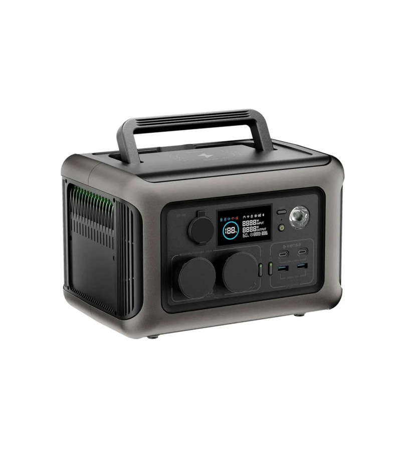 Taşınabilir Güç İstasyonu 600W – 299Wh LiFePO4 Batarya, Hızlı Şarj, UPS, Güneş Paneli Desteği, Kablosuz Şarj