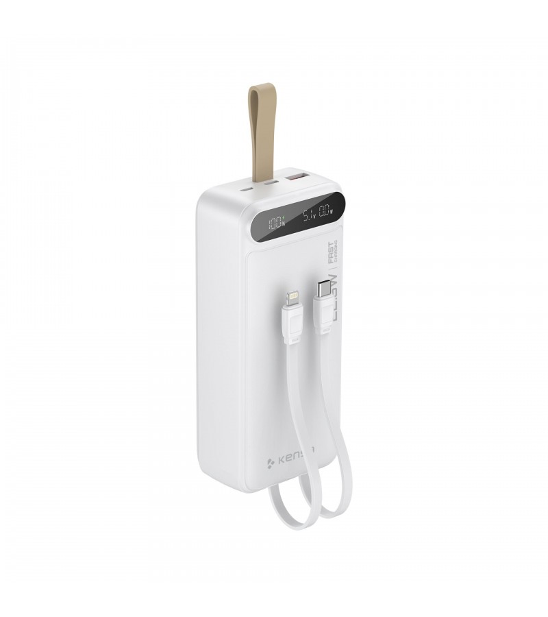 30.000 mAh Hızlı Şarj Powerbank - 22.5W SCP, 20W PD + QC, Dahili USB-C & Lightning Kablolar, USB-C & USB-A Portlu Hızlı Şarj
