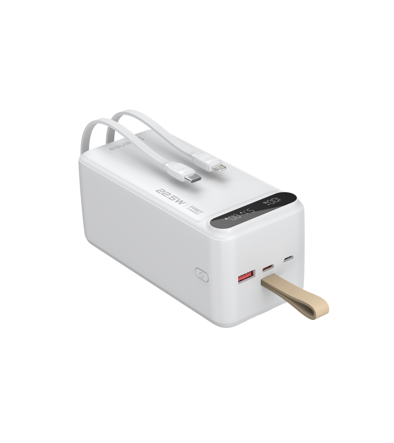 50.000 mAh Hızlı Şarj Powerbank - 22.5W SCP, 20W PD + QC, Dahili USB-C & Lightning Kablolar, USB-C & USB-A Portlu Hızlı Şarj