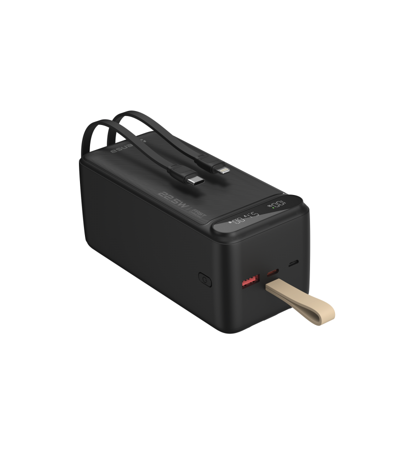 50.000 mAh Hızlı Şarj Powerbank - 22.5W SCP, 20W PD + QC, Dahili USB-C & Lightning Kablolar, USB-C & USB-A Portlu Hızlı Şarj