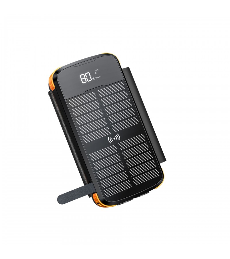 4 Panelli Güneş Enerjili 20000mAh Powerbank – Dahili 4 Kablo, LED El Feneri ve SOS Işığı, 20W Hızlı Şarj Destekli, Suya ve Darbelere Dayanıklı