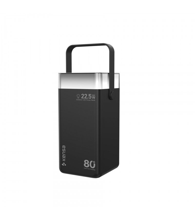 80.000 mAh Süper Kapasiteli LED Işıklı Powerbank – PD 30W / SCP 22.5W Hızlı Şarj, 3 Dahili Kablo, Dijital Ekran